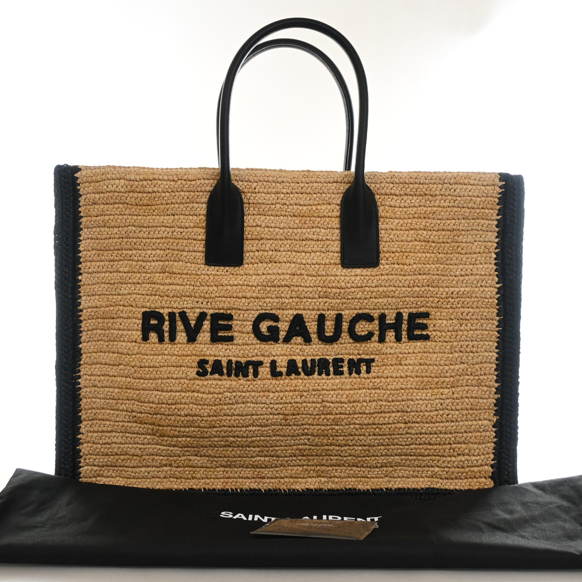 Pre-Owned Saint Laurent Tote Large Raffia Rive Gauche, front view, photo 13 of 13