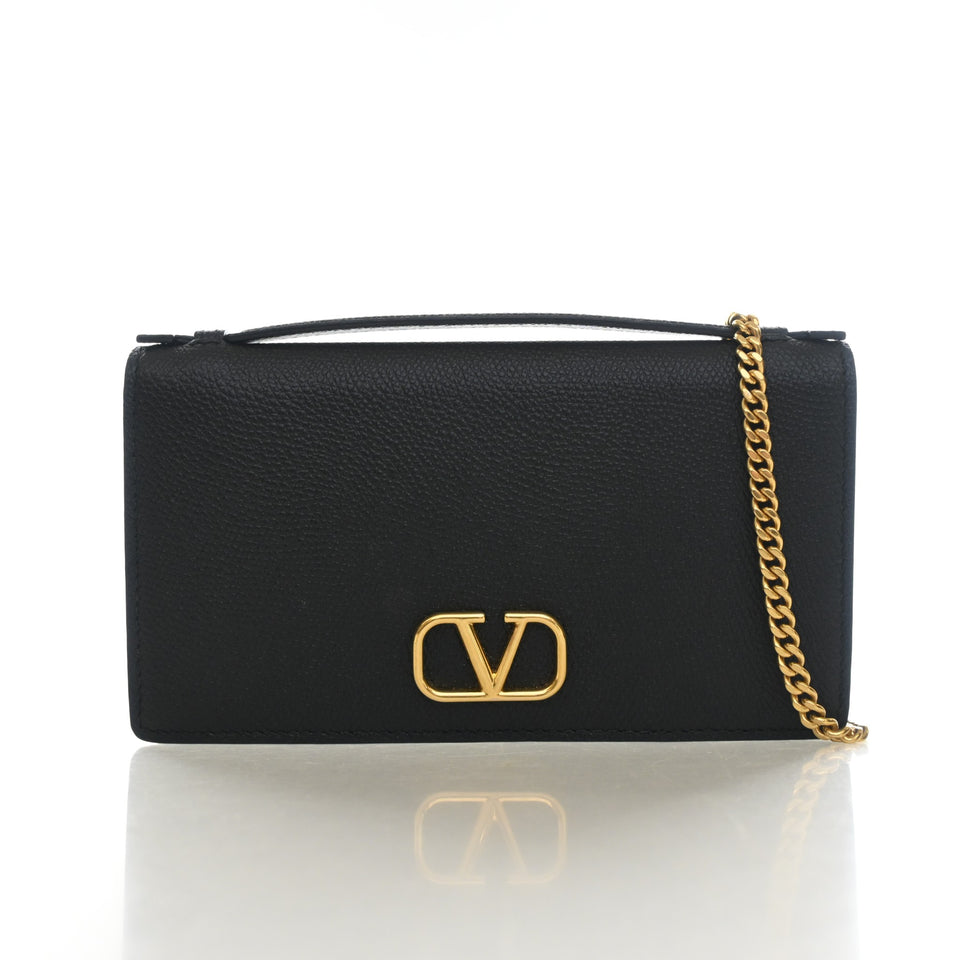 Valentino Calfskin Vlogo Wallet On Chain