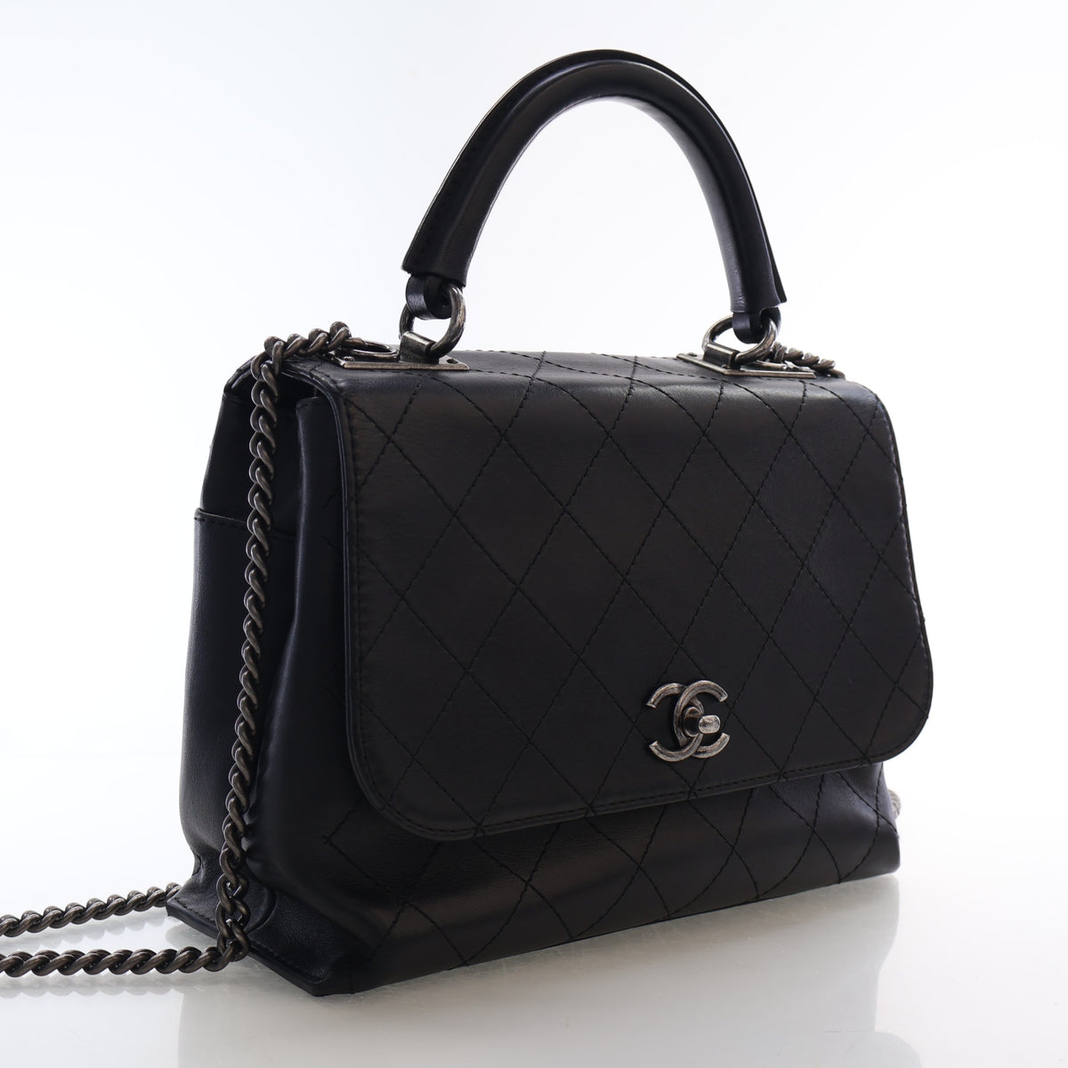 Pre-Owned Chanel Flap Bag Medium Calfskin Urban Luxury, front view