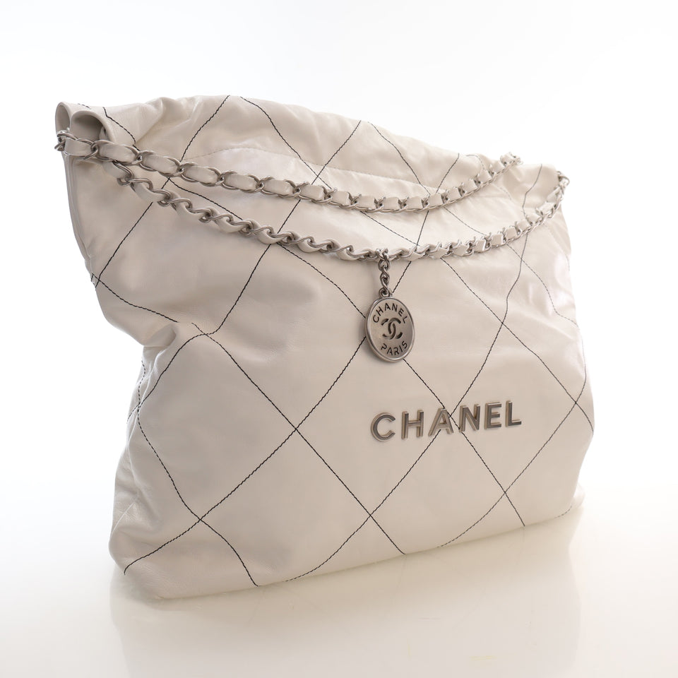 Chanel Medium Shiny Calfskin 22 Hobo