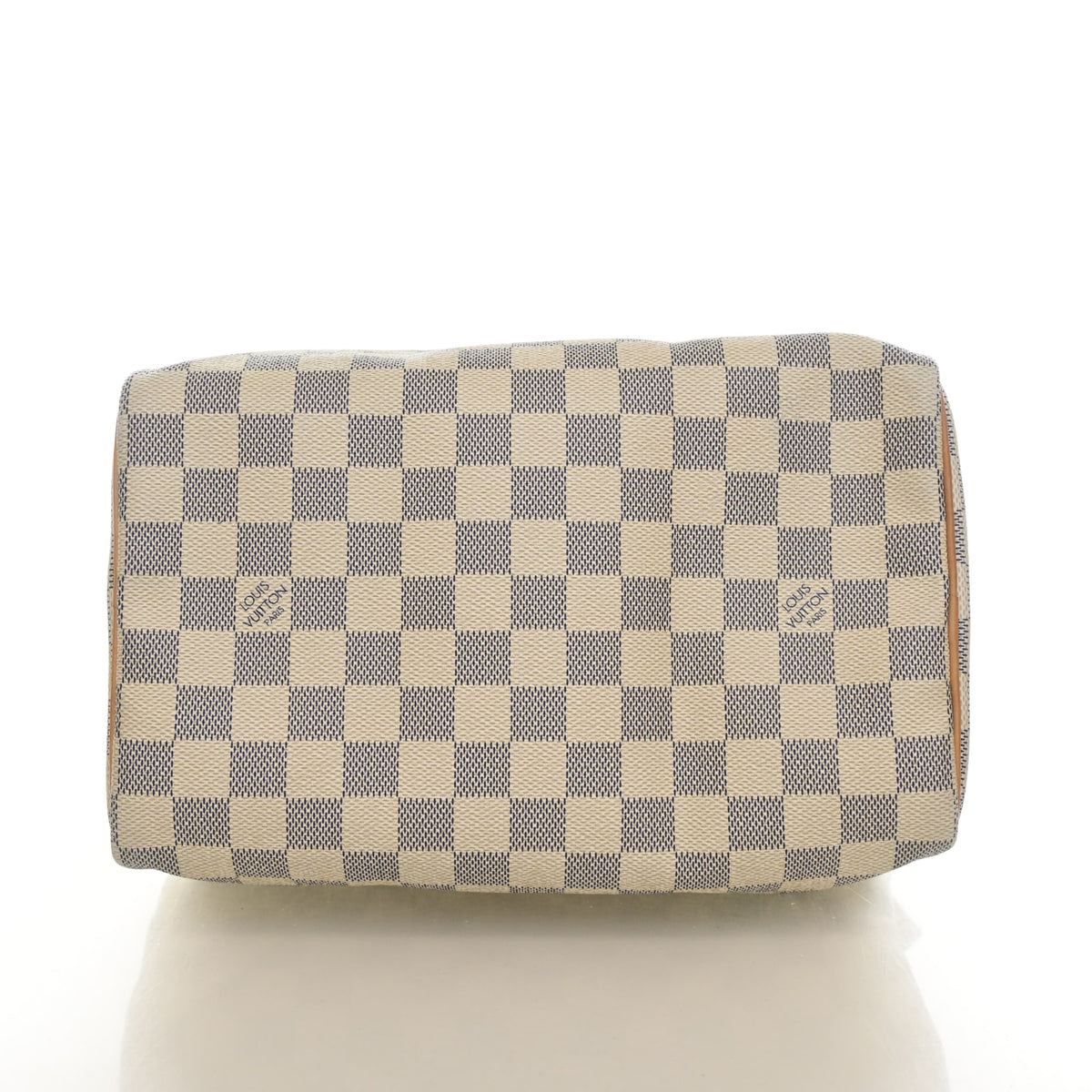 Pre-Owned Louis Vuitton Speedy 25 Damier Azur, base and feet view, photo 8 of 17