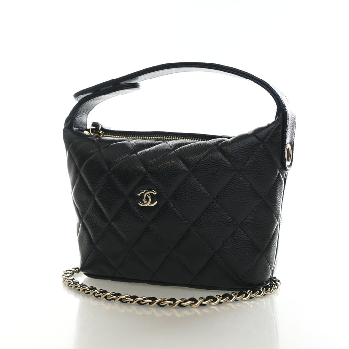 Chanel Mini Caviar Hobo Clutch With Chain