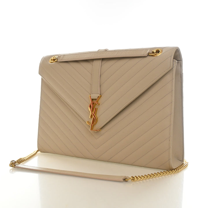 Saint Laurent Large Calfskin Envelope Flap Bag