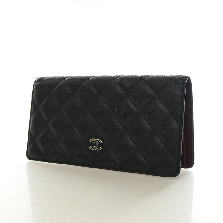 Chanel Caviar Classic Long Bi Fold Wallet