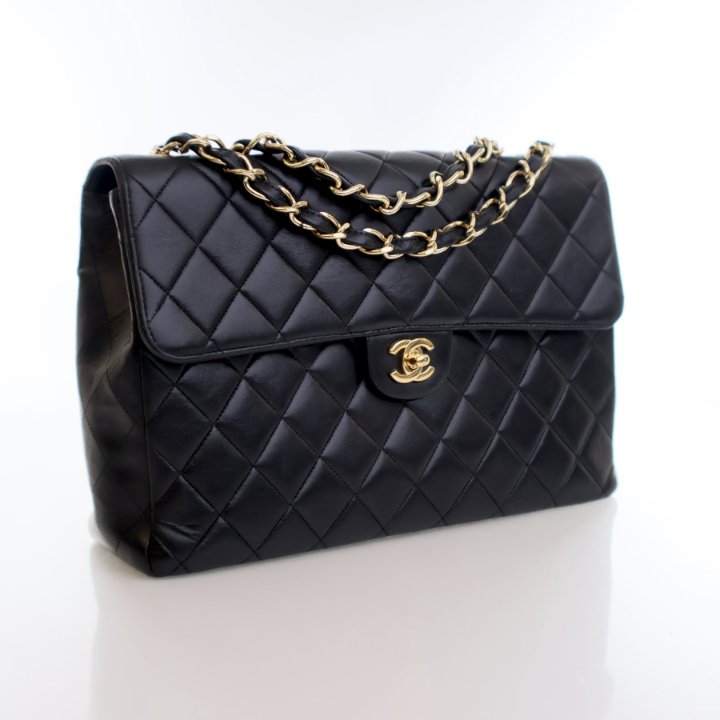 Chanel Vintage Jumbo Lambskin Classic Single Flap Bag