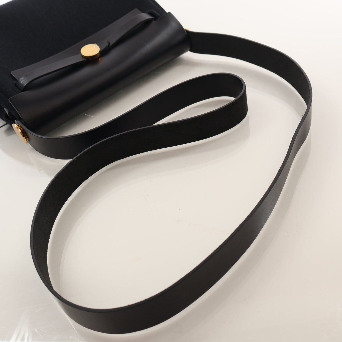 Pre-Owned Hermès Herbag Mini Noir Military Toile Zip 20, open front view