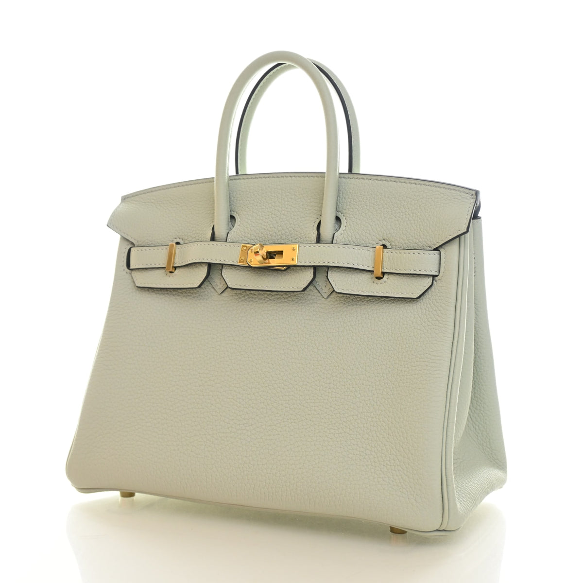 Pre-Owned Hermès Birkin 25 Gris Neve Togo Leather, front view