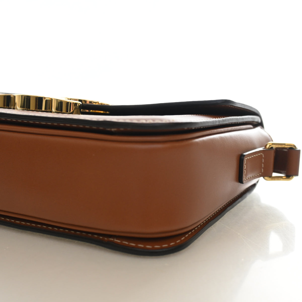 Pre-Owned Celine Flap Bag Teen Triomphe Canvas Triomphe, side profile, photo 8 of 12