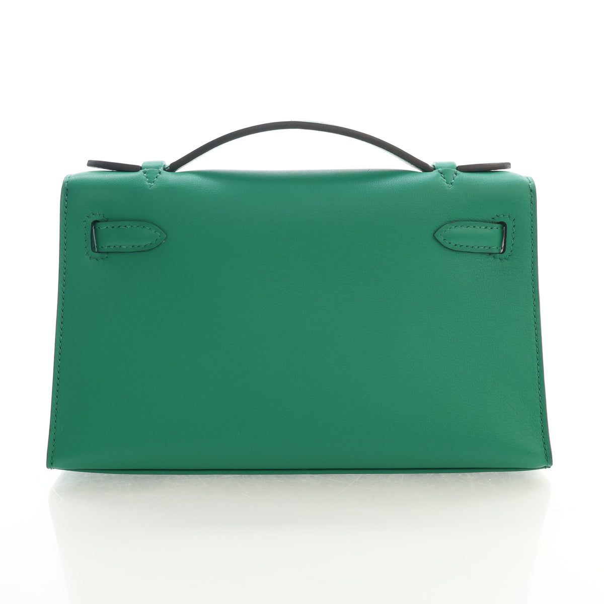 Pre-Owned Hermès Kelly Vert Vertigo Swift Leather Pochette, back view