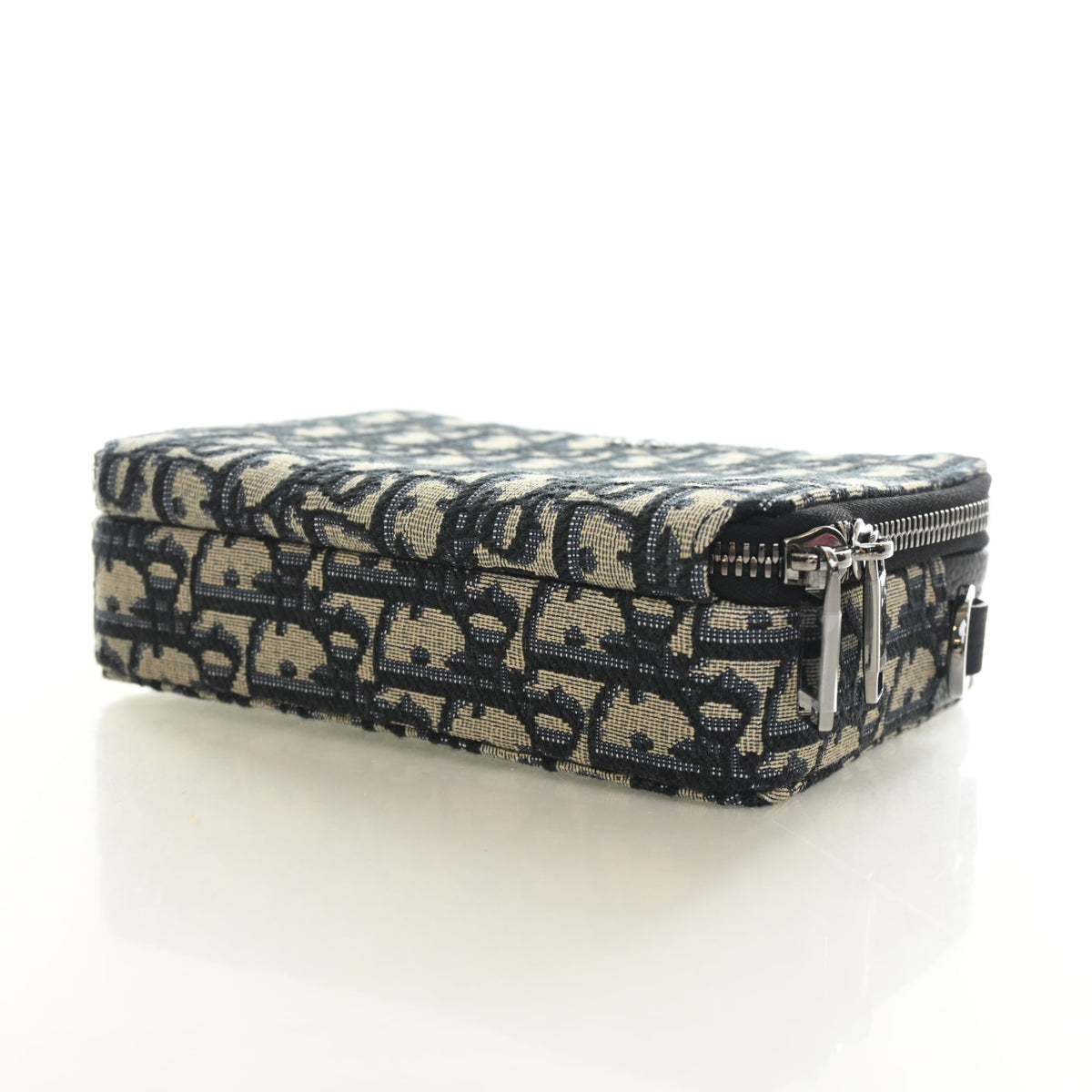 Pre-Owned Christian Dior Oblique Zipped Pouch With Strap, side view