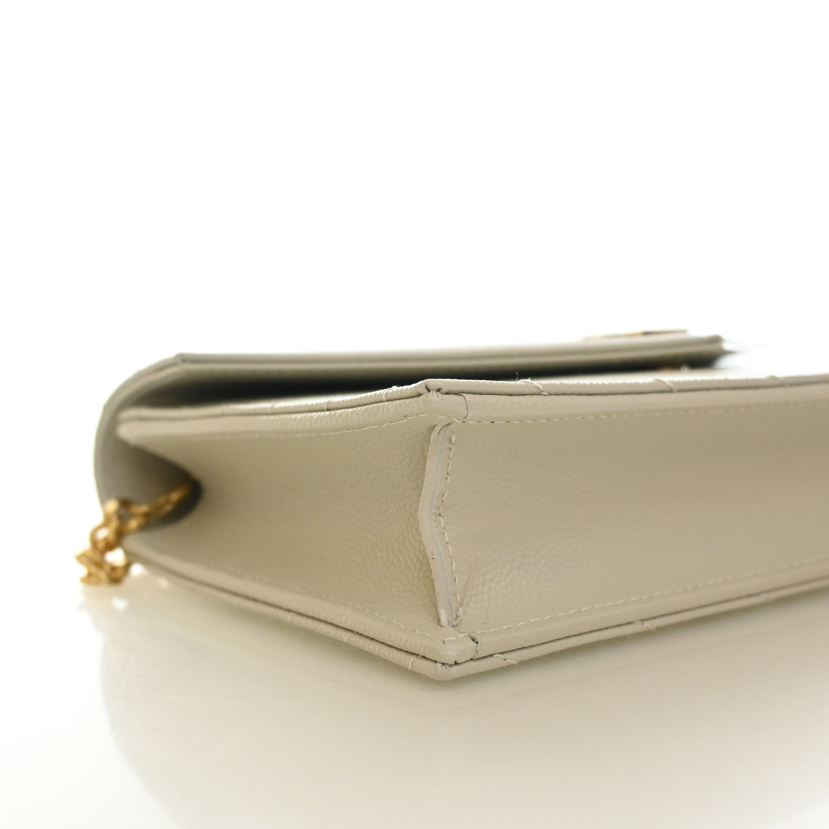 Pre-Owned Saint Laurent Chain Wallet Calfskin Cassandre, side view