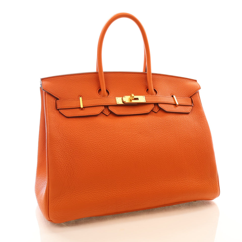 Hermes Orange H Togo Birkin 35