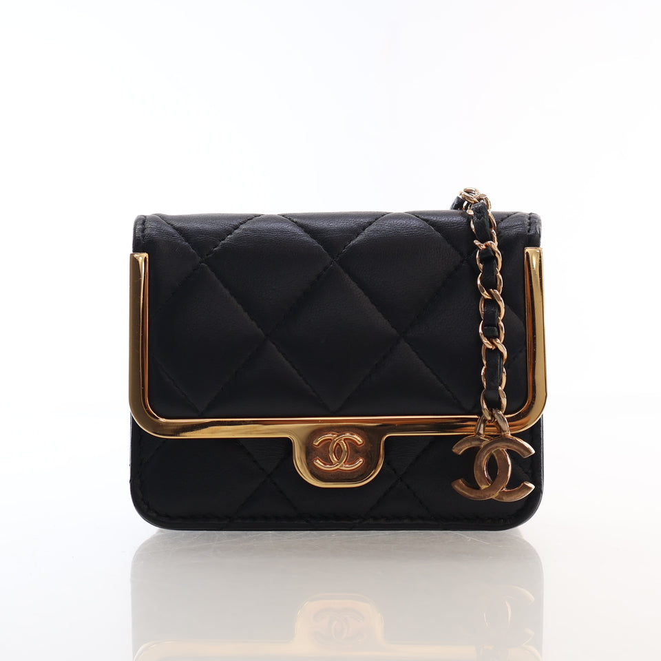 Chanel Mini Lambskin Chain Belt Waist Bag