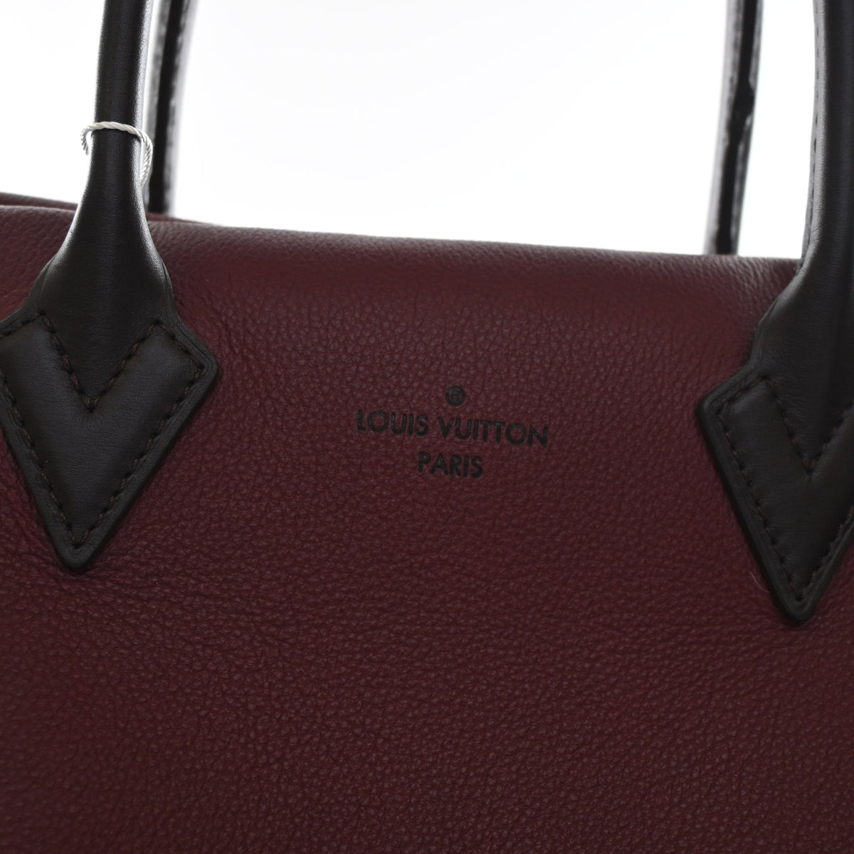 Pre-Owned Louis Vuitton Tote GM Calfskin Prunille, logo detail