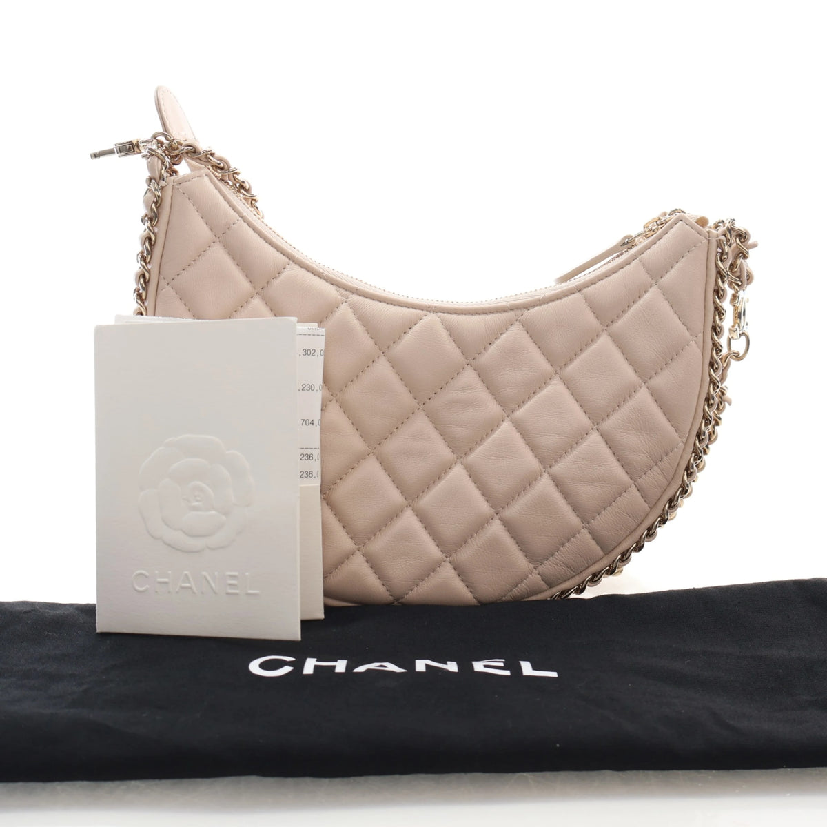 Pre-Owned Chanel Hobo Small Lambskin Chain Around, front view, photo 14 of 14