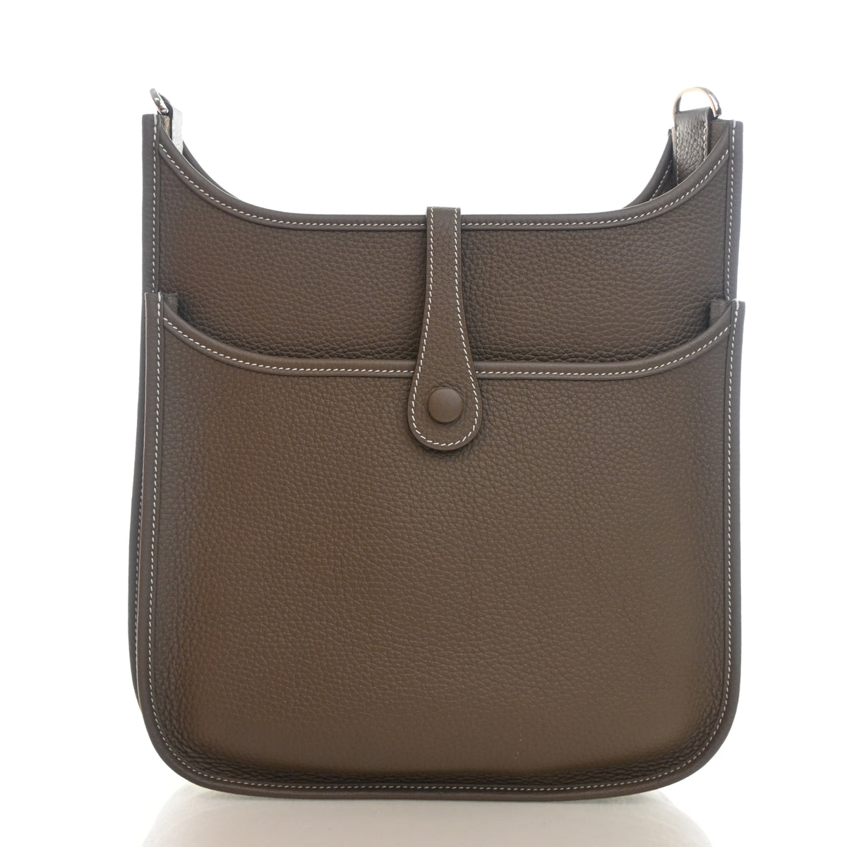 Pre-Owned Hermès Evelyne 29 Étoupe Clemence Leather III, open front view