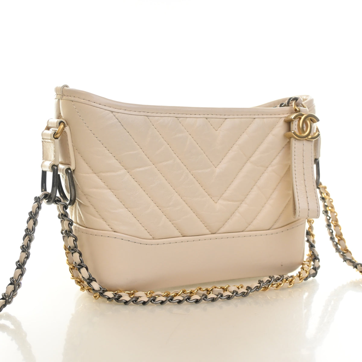 Pre-Owned Chanel Hobo Small Crumpled Calfskin Gabrielle, front view, photo 2 of 19