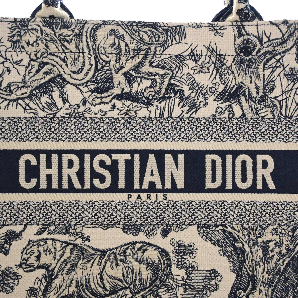 Pre-Owned Christian Dior Book Tote Medium Toile De Jouy, logo detail