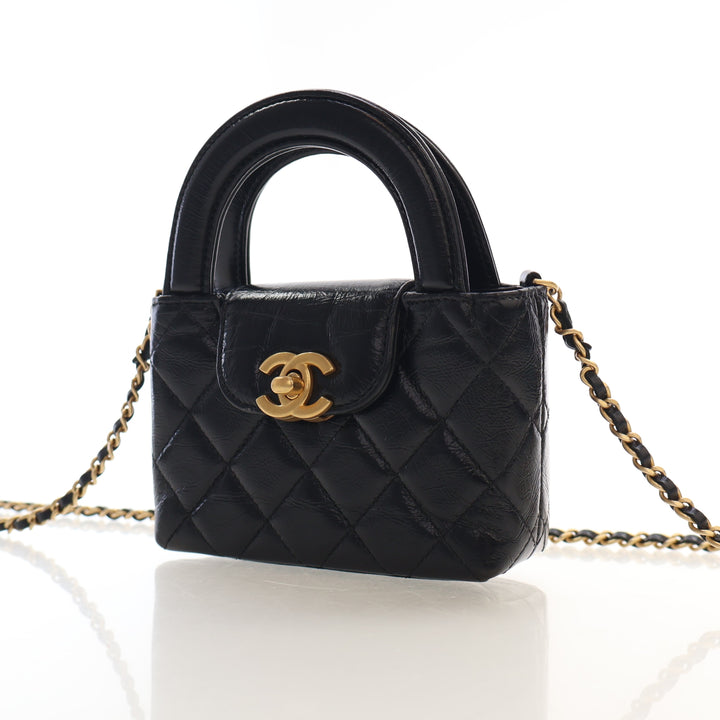 Chanel Mini Nano Shiny Calfskin Kelly Shopper