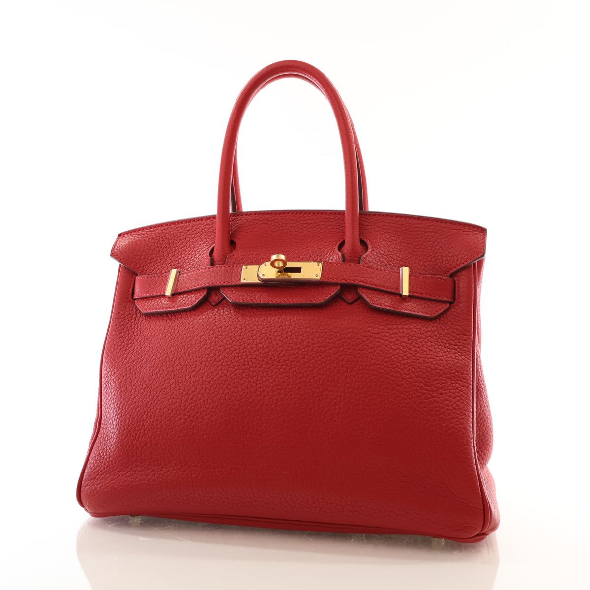 Pre-Owned Hermès Birkin 30 Rouge Casaque Clemence Leather, front view