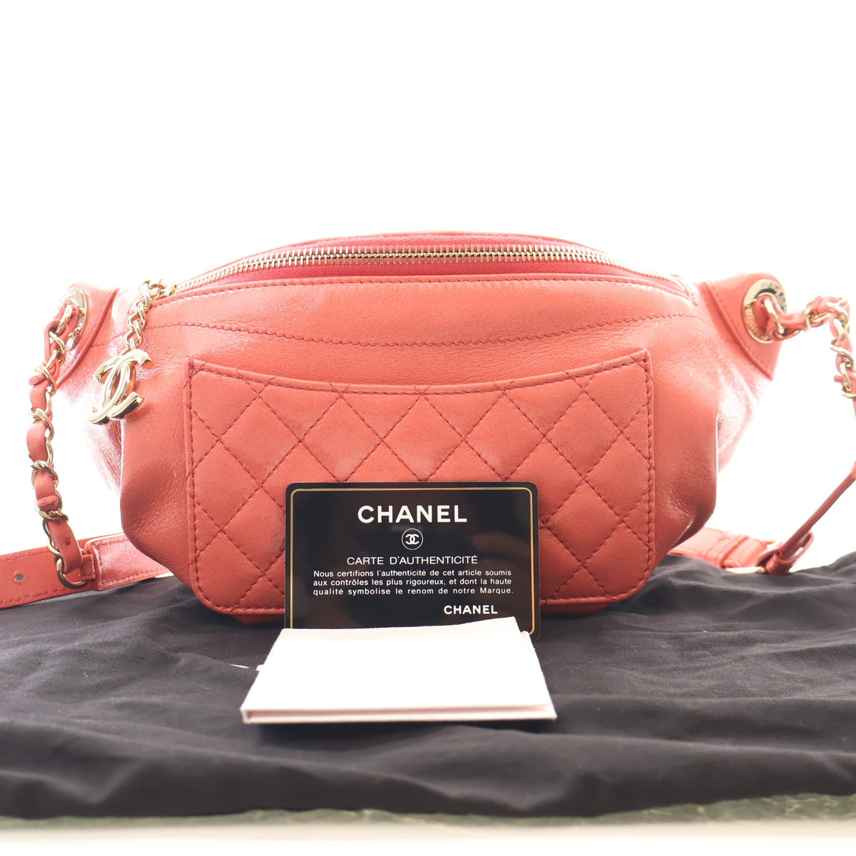 Pre-Owned Chanel Lambskin Quilted Waist Bag, front view, photo 16 of 16