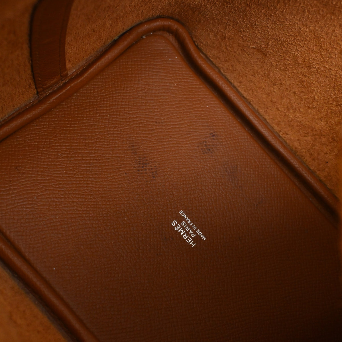 Pre-Owned Hermès Picotin Lock 18 Gold Epsom Leather Tressage De Cuir, logo detail