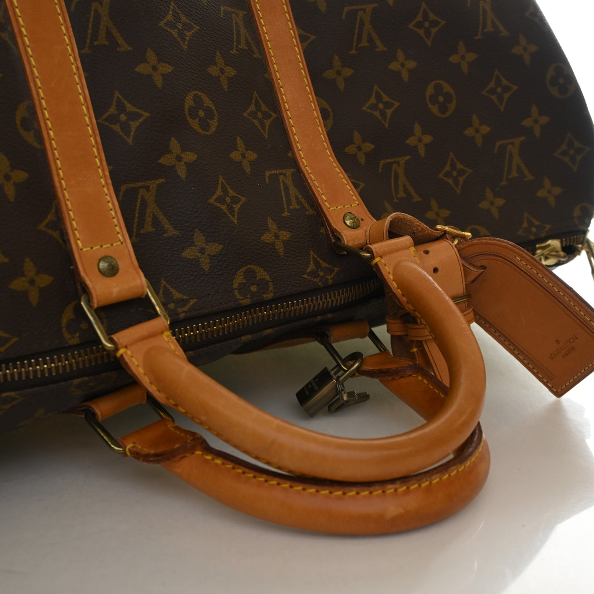 Vintage Louis Vuitton 50 Monogram Keepall, side view