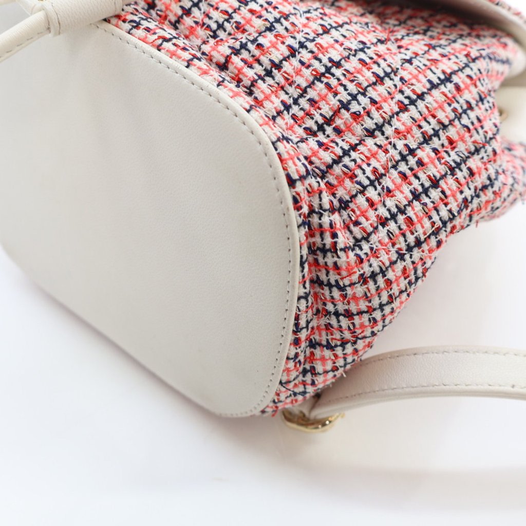 Pre-Owned Chanel Backpack Tweed CC Mania, base and feet view, photo 9 of 20