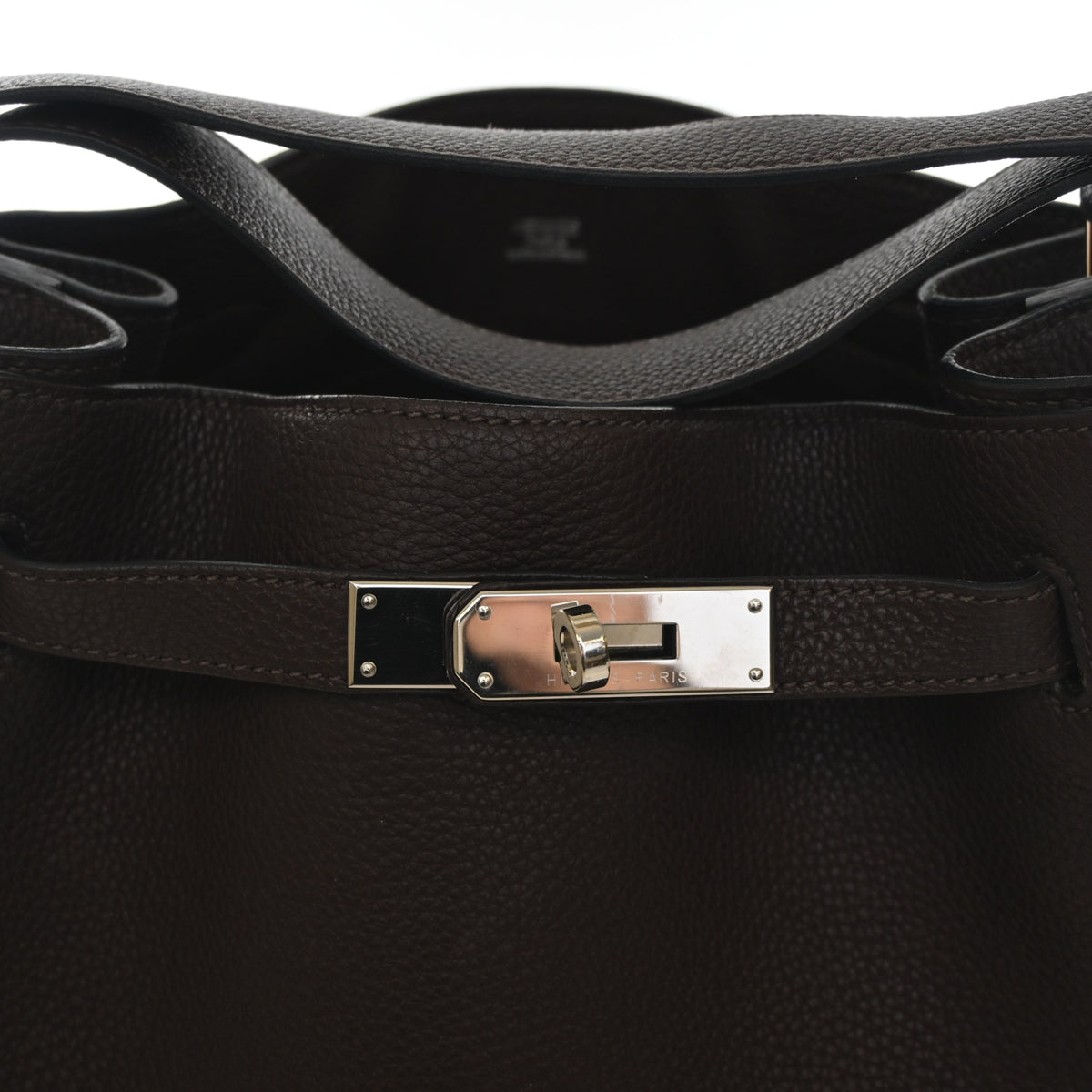 Pre-Owned Hermès Kelly 26 Chocolat Clemence Leather So, open front view