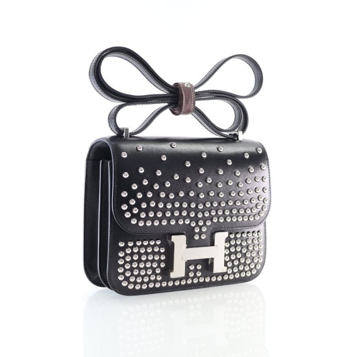 Hermes Noir Box Cloute Mini Constance 18