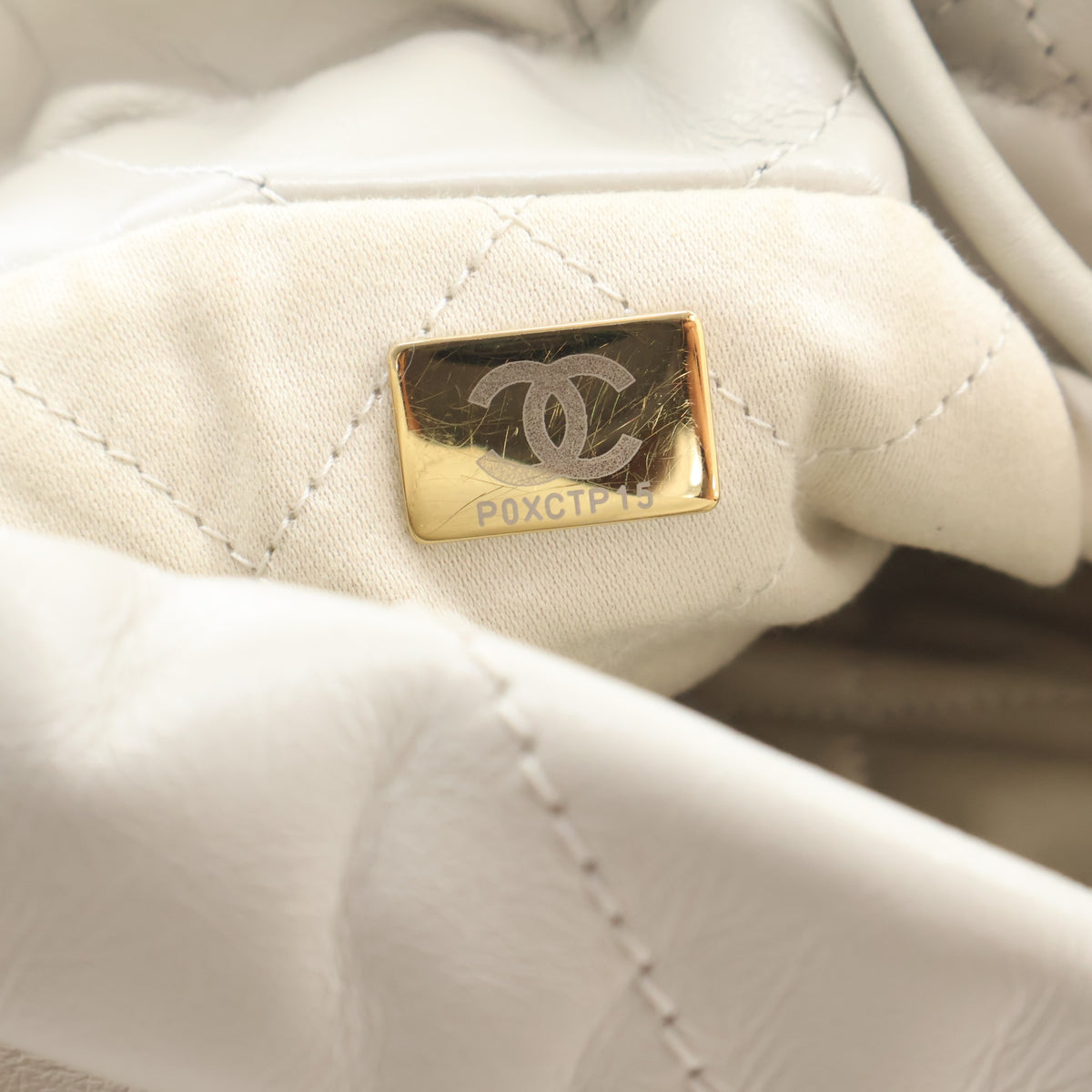 Pre-Owned Chanel 22 Hobo Mini Calfskin, logo detail, photo 17 of 18