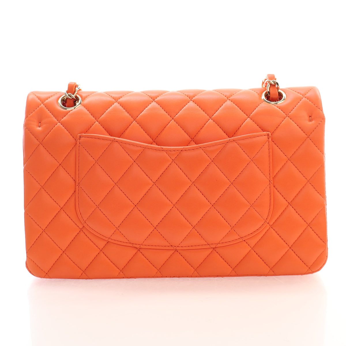 Pre-Owned Chanel Classic Double Flap Medium Lambskin Bag, back view (3)