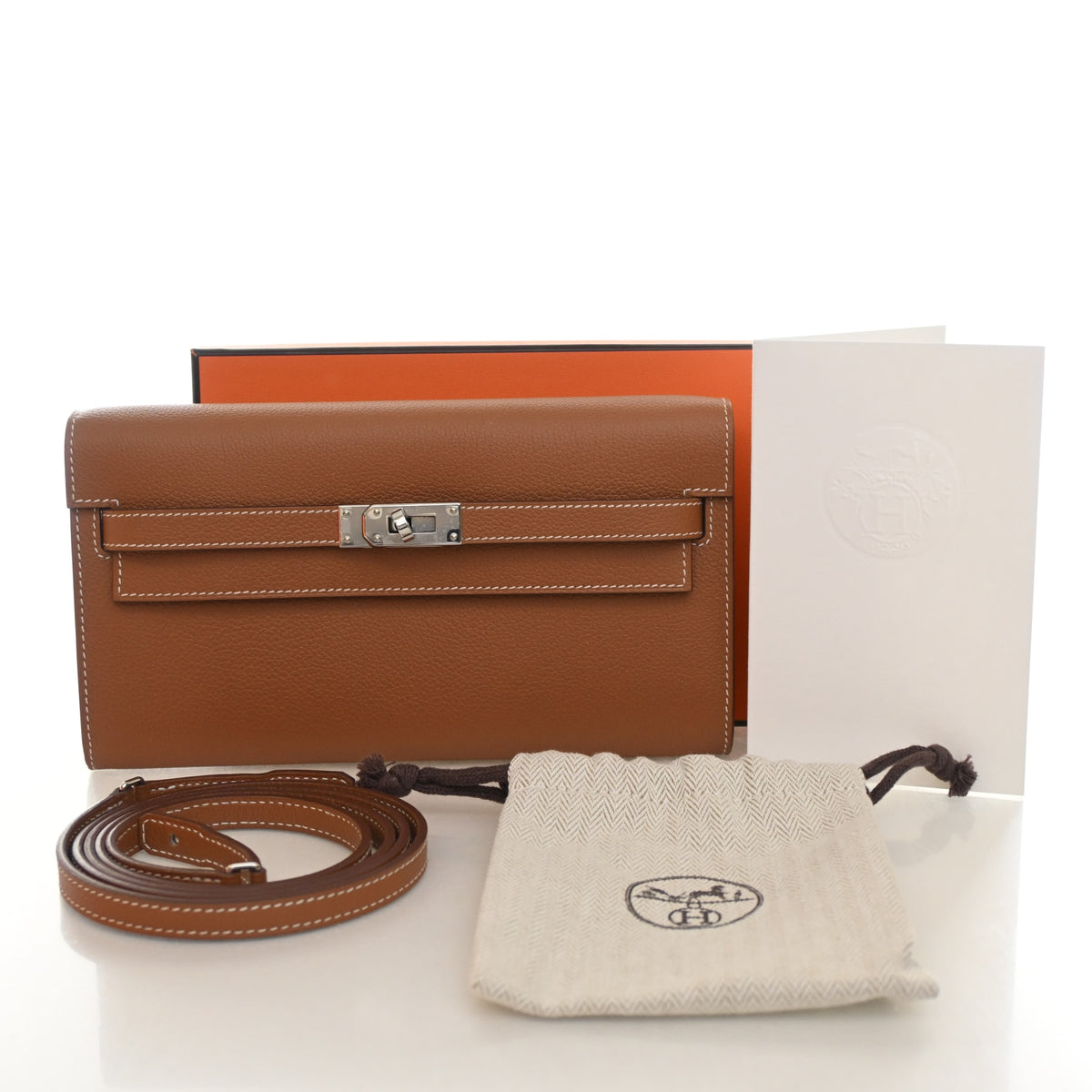Hermes Gold Evercolor Kelly To Go Wallet, photo 12 of 12