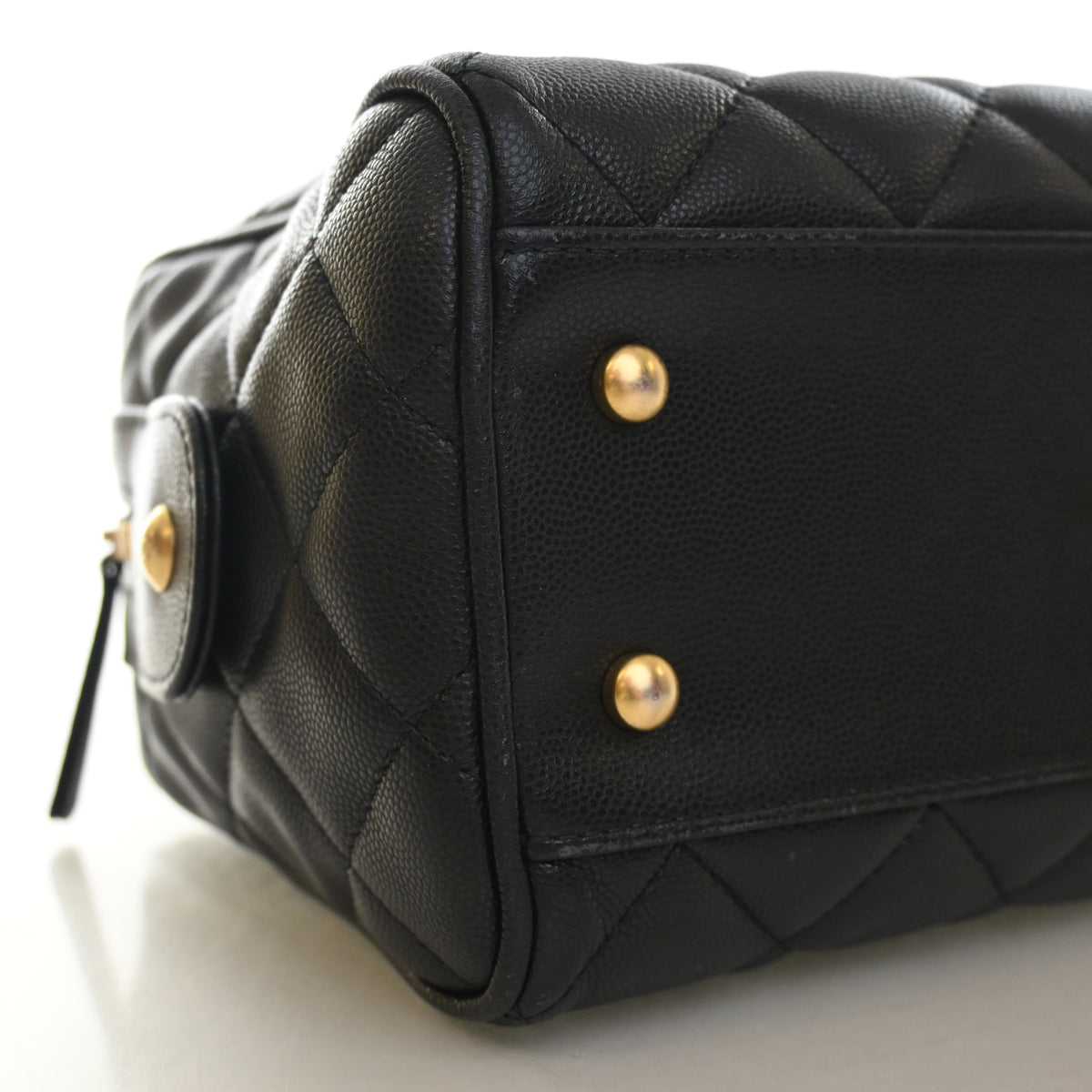 Pre-Owned Chanel Small Caviar Leather Bowling Bag, base view