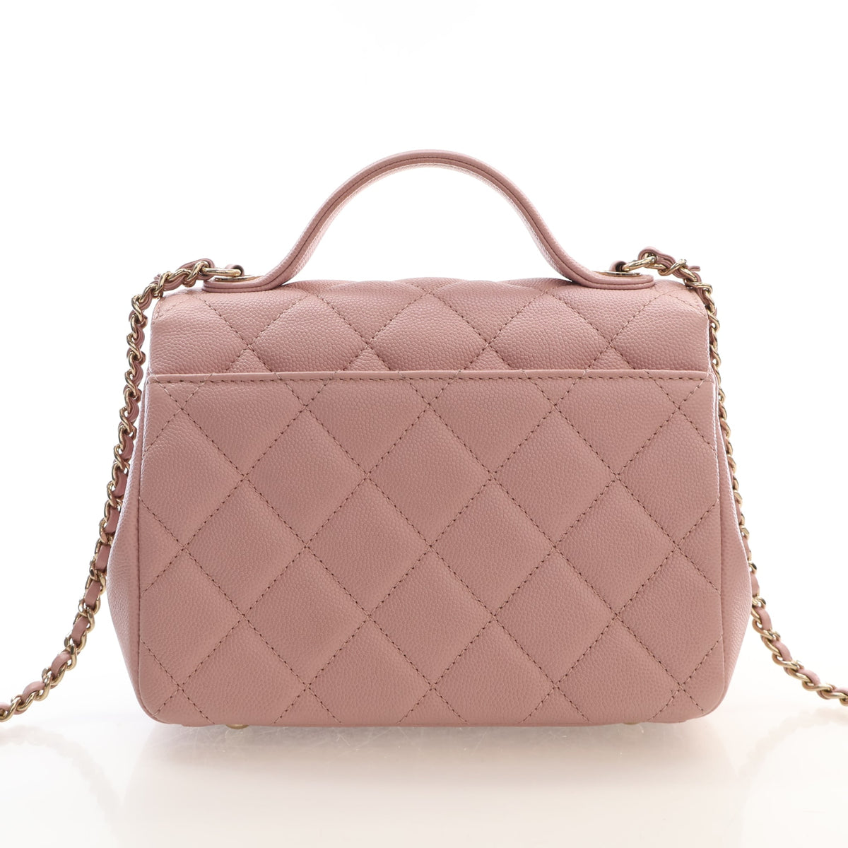 Pre-Owned Chanel Top Handle Small Caviar Leather Business Affinity Bag, back view