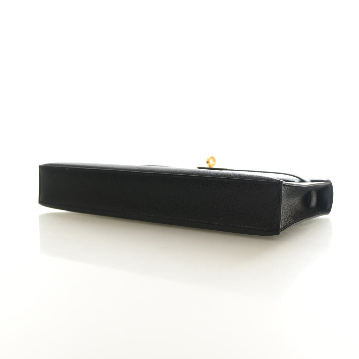 Pre-Owned Hermès Kelly 28 Noir Chevre Leather Chamkila Elan, side view