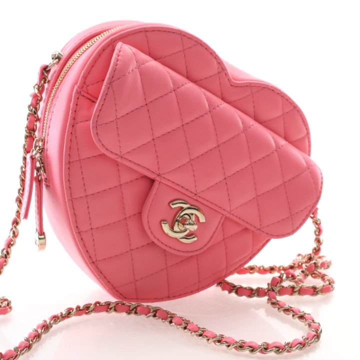 Chanel Large Lambskin CC Love Heart Bag