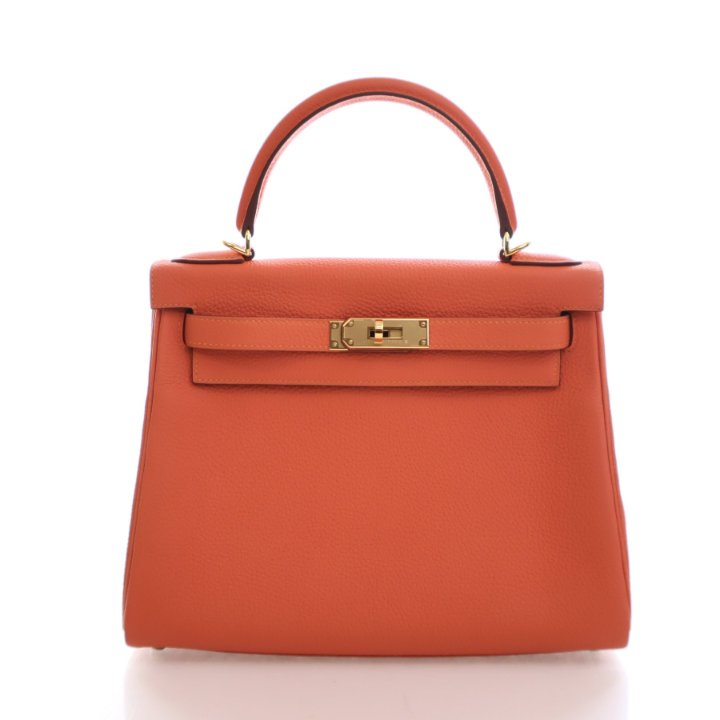 Hermes Orange Poppy Togo Retourne Kelly 28