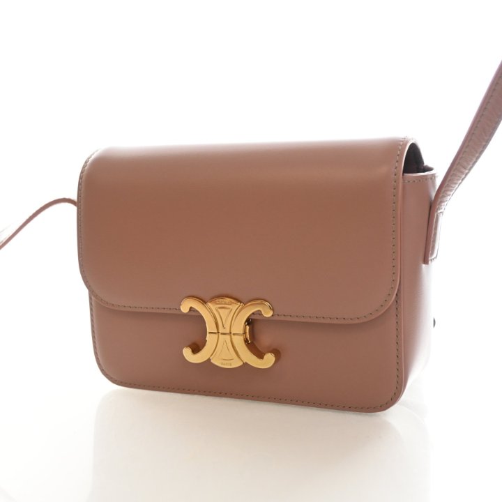 Celine Nano Shiny Calfskin Triomphe Flap Bag
