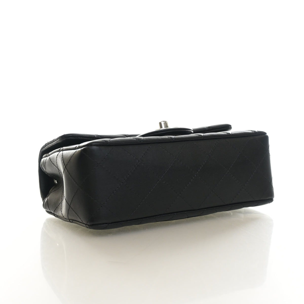 Pre-Owned Chanel Classic Flap Mini Lambskin Rectangular Bag, base and feet view, photo 5 of 14