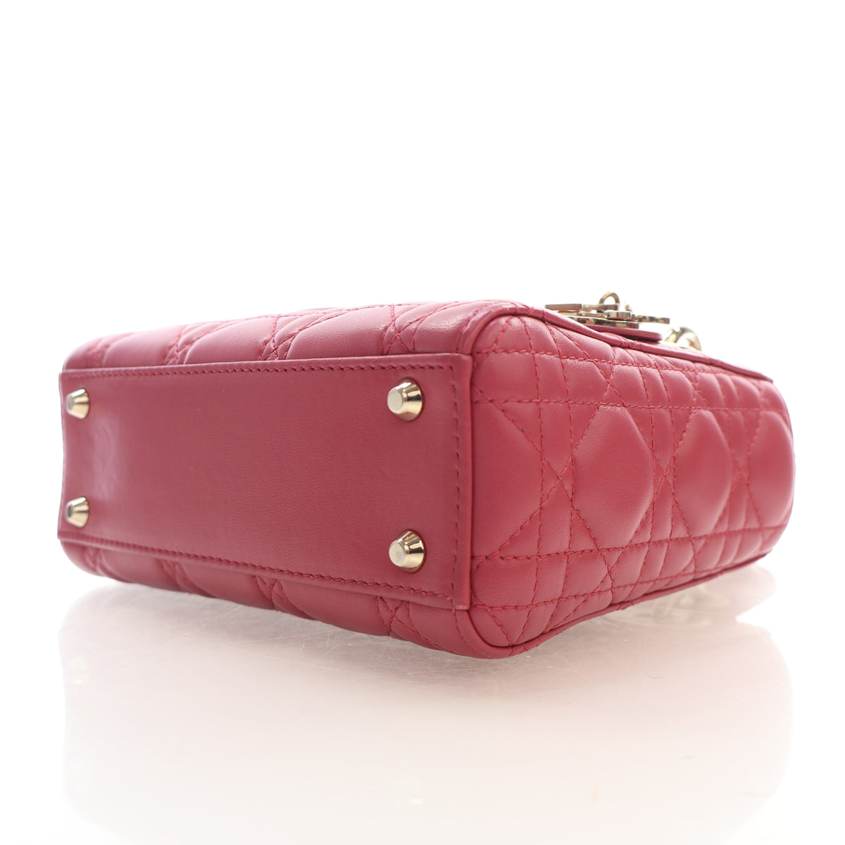 Pre-Owned Christian Dior Lady Dior Mini Lambskin, base and feet view, photo 7 of 15
