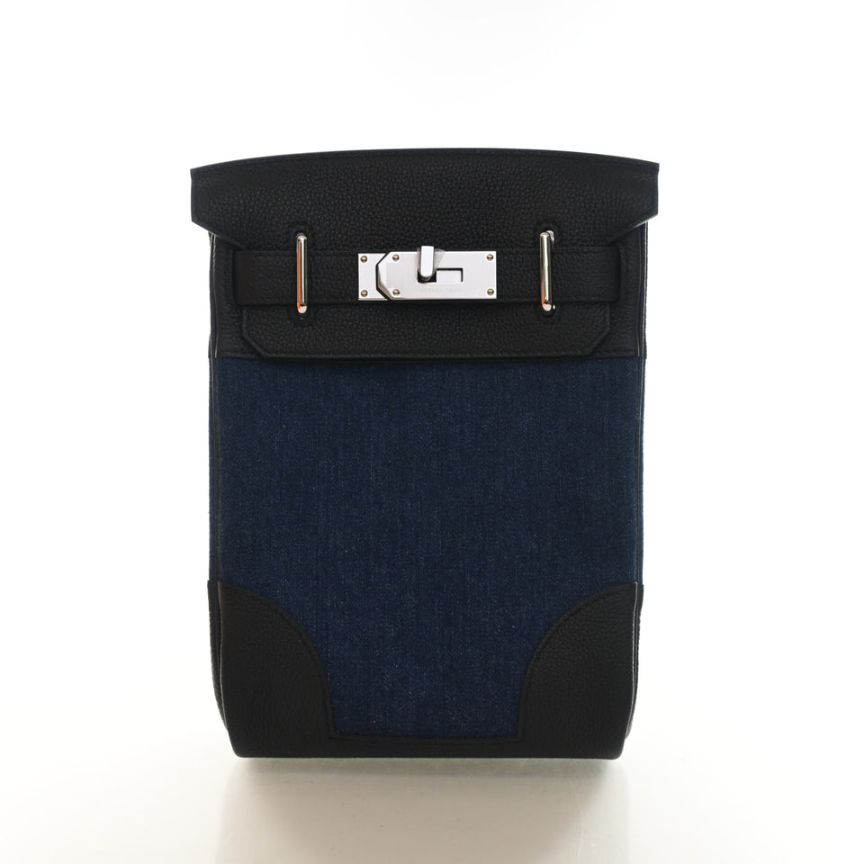 Hermes Noir Denim Hac A Dos PM