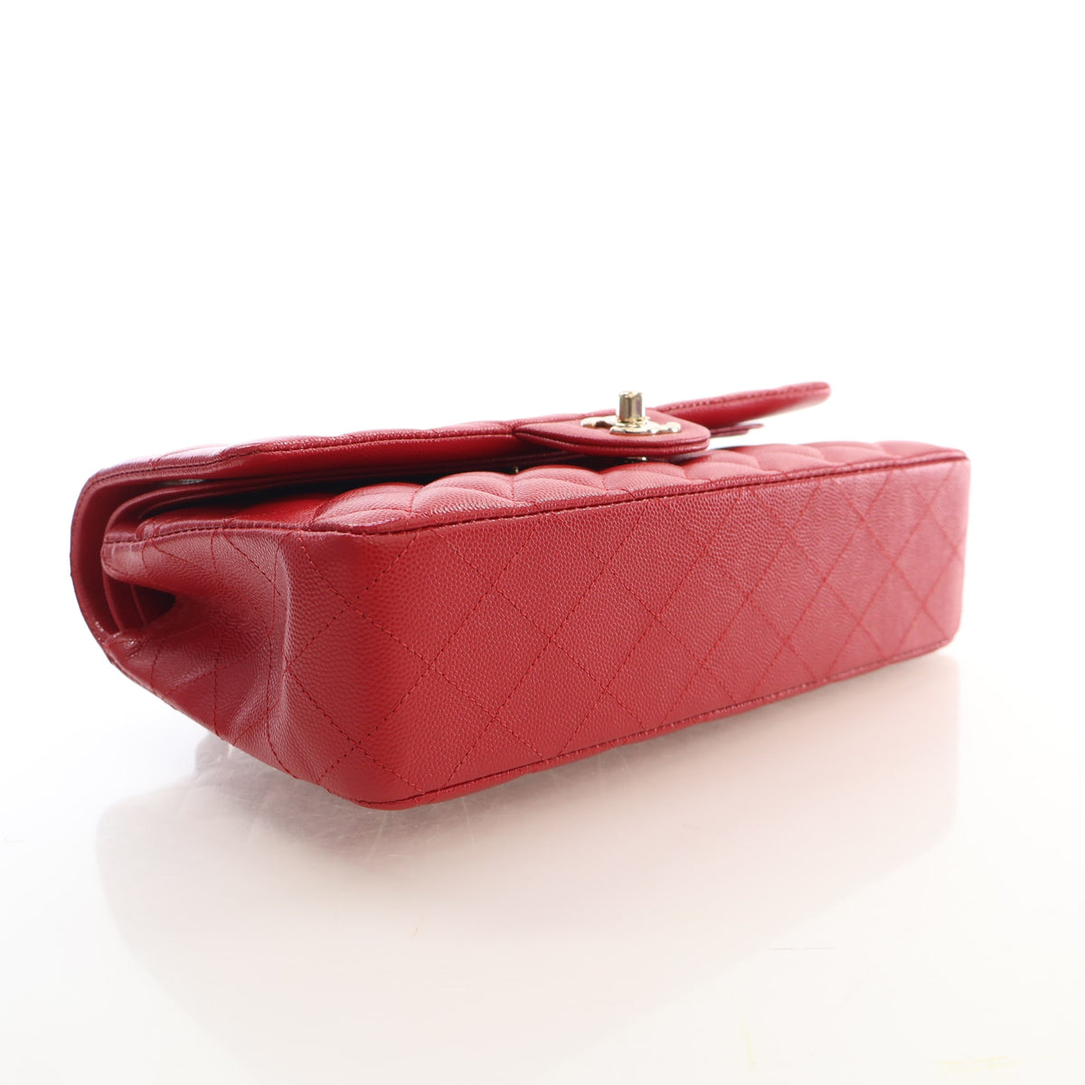 Pre-Owned Chanel Classic Double Flap Medium Caviar Leather Bag, base view, photo 5 of 16