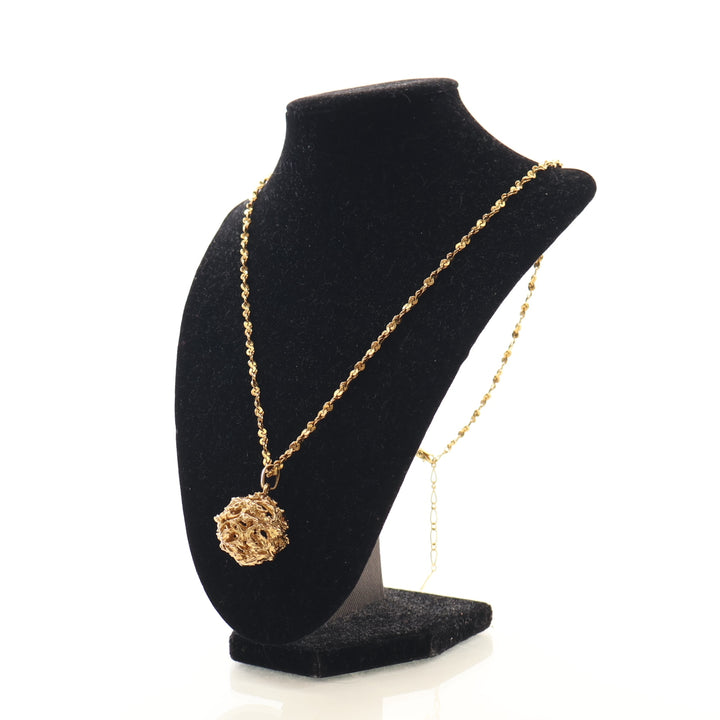 Saint Laurent Vintage Arabesque Ball Pendant Necklace.