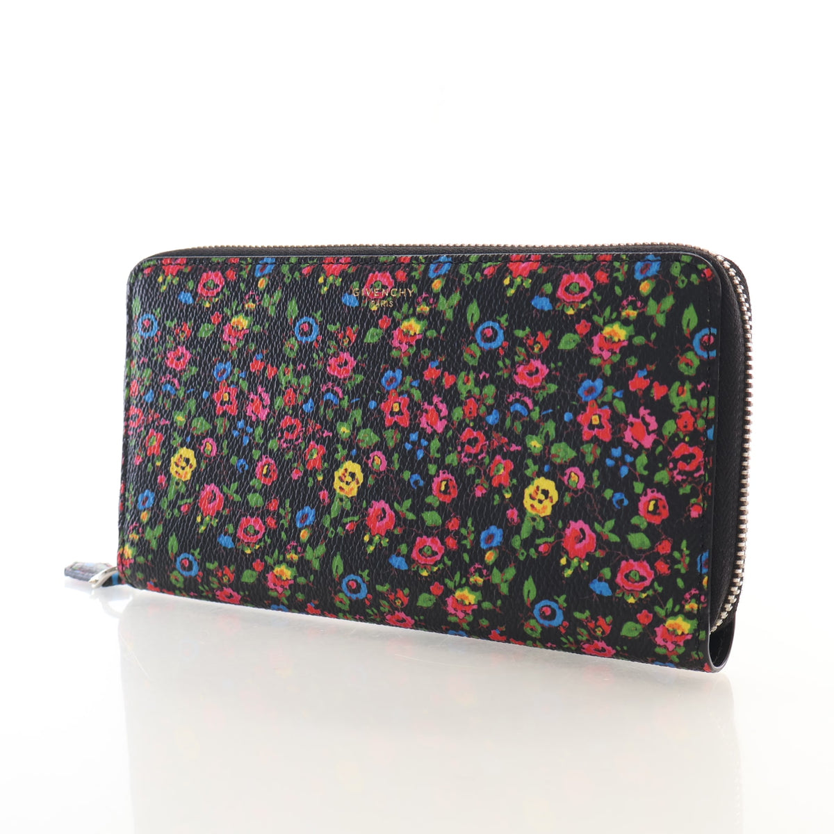 Pre-Owned Givenchy Wallet Floral Zip Around, three-quarter view