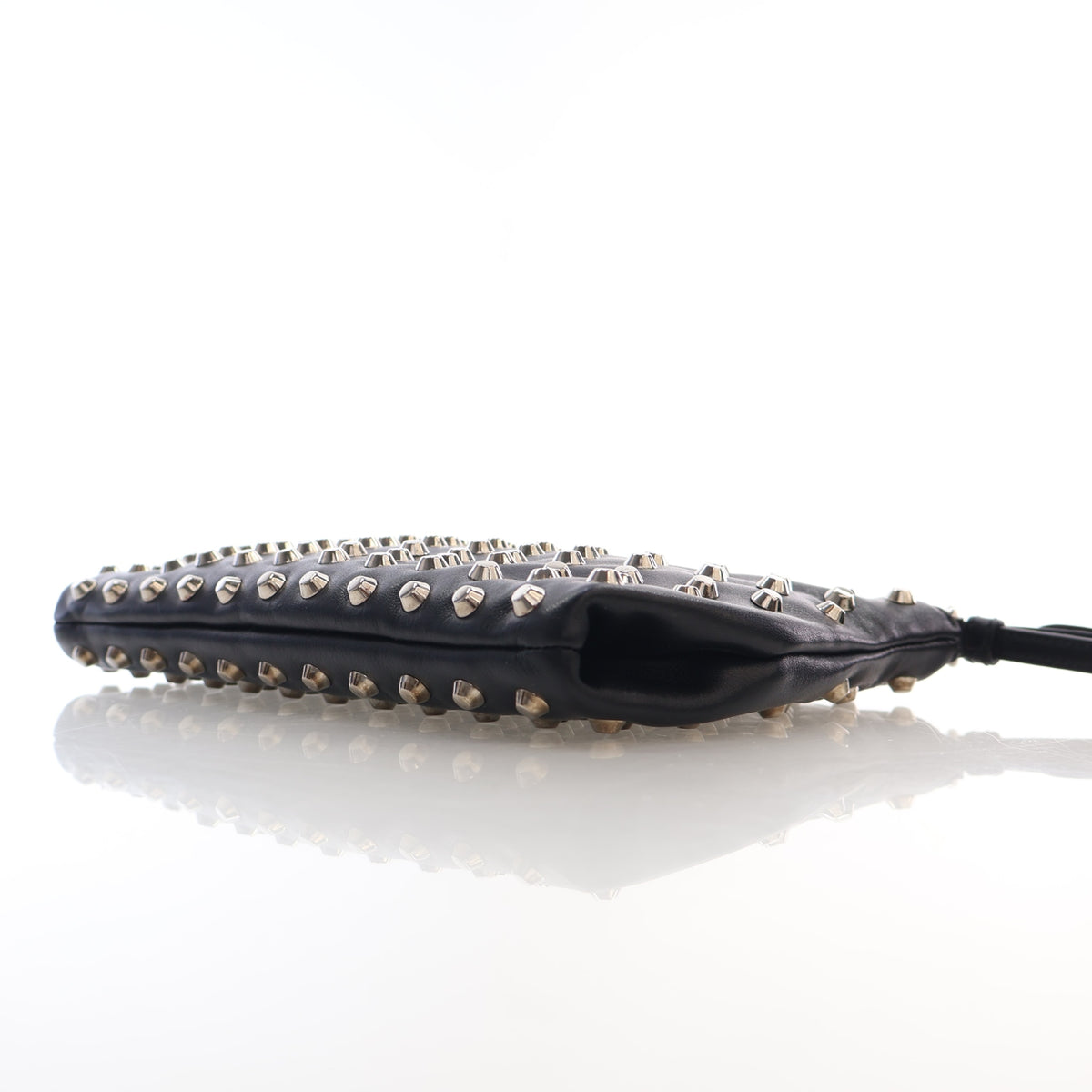 Pre-Owned Prada Clutch Calf Metal Studded Leather, side view