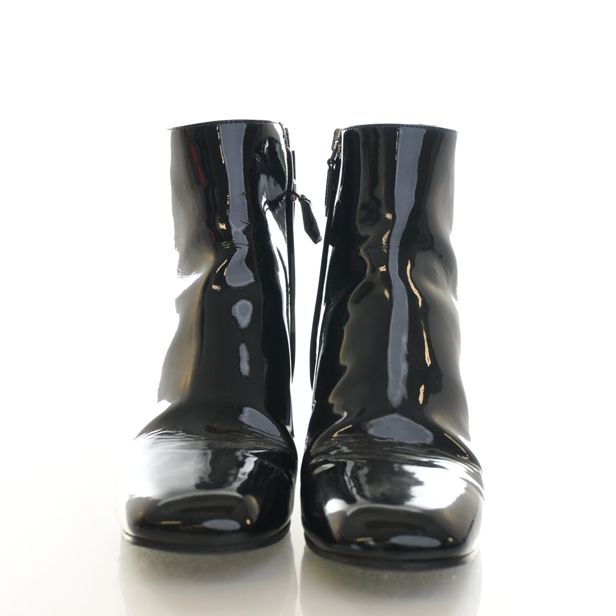 Pre-Owned Prada Sz 36 Patent Leather Booties, front view