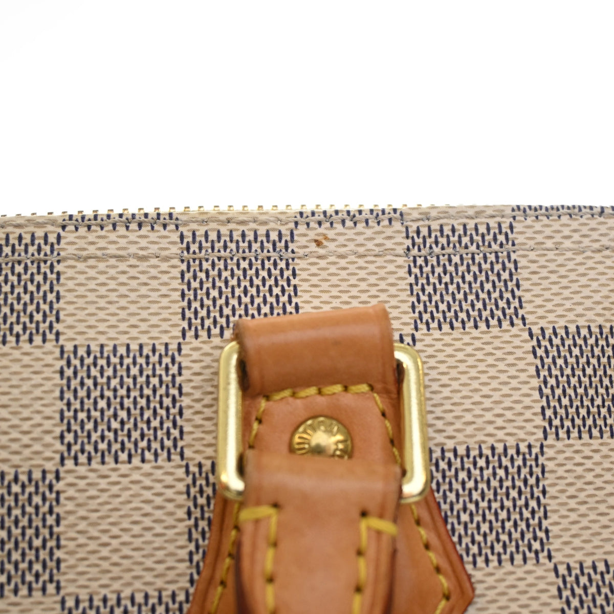 Pre-Owned Louis Vuitton Speedy Bandouliere 30 Damier Azur, gold hardware