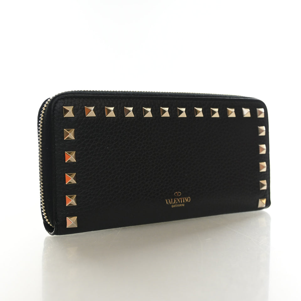 Valentino Calfskin Rockstud Long Wallet