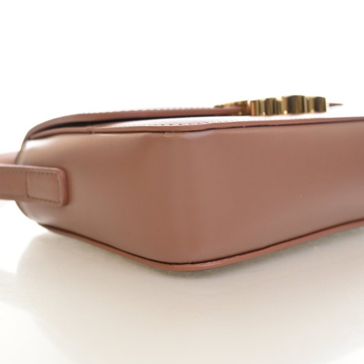 Pre-Owned Celine Flap Bag Nano Shiny Calfskin Triomphe, side view